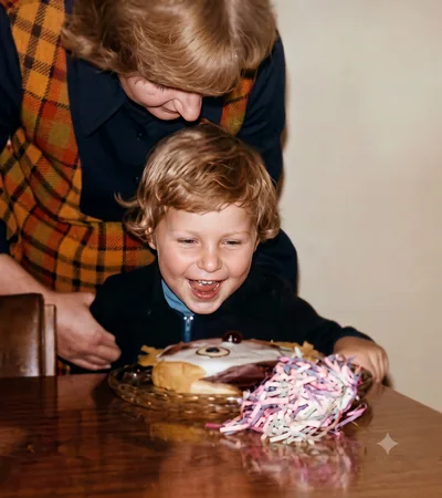 Paul Hamon 2nd birthday with Desrae, Pooraka, November 1974
