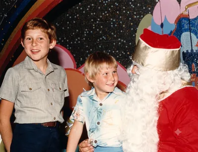 Paul and Mark Hamon with Father Christmas, Adelaide, December 1978