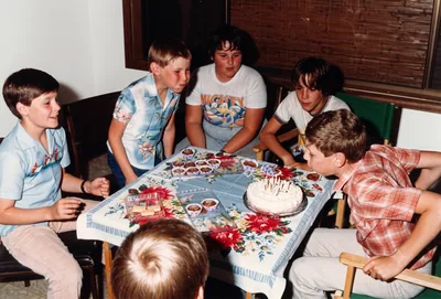 Paul Hamon birthday party with friends, Pooraka, November 1985